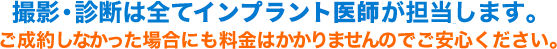 撮影・診断は全てインプラント医師が担当します。