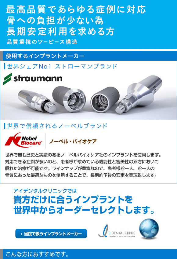 インプラント専門だからこそ出来る事 多くの実績＝世界水準の熟練した技術と知識